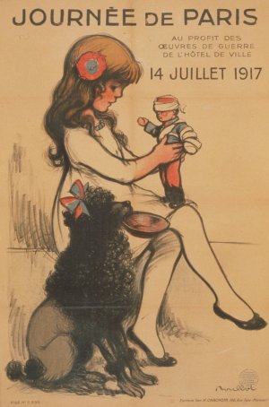 Journee de Paris, 14 Juillet 1917 by Francisque Poulbot Oil Painting