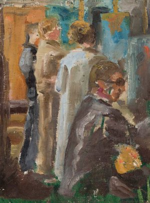 Figural scene by Franciszek Bartoszek Oil Painting