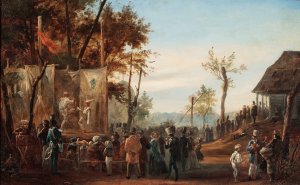 Circus in Saska Kepa by Franciszek Kostrzewski Oil Painting