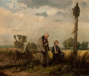 Son's return by Franciszek Kostrzewski Oil Painting