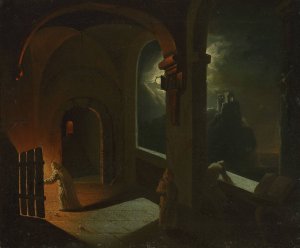 A scene in the Carthusian monastery by Franciszek Ksawery Lampi Oil Painting