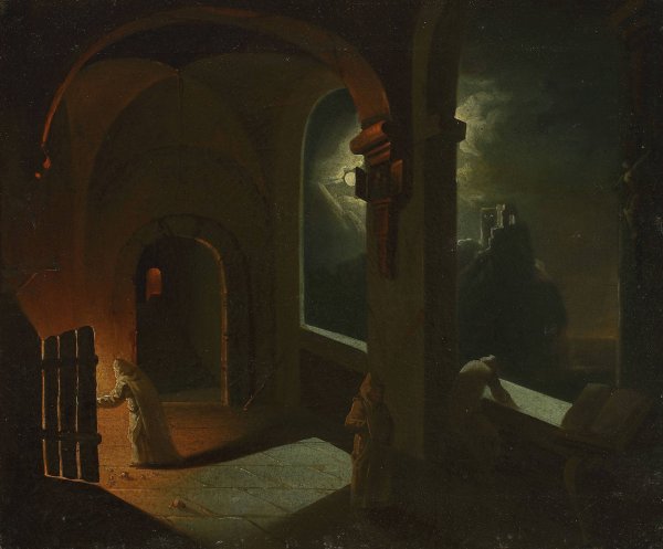 A scene in the Carthusian monastery  by Franciszek Ksawery Lampi - Hand-Painted Oil Painting Reproduction