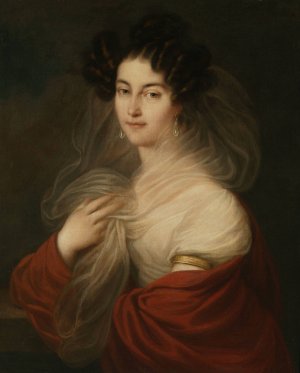 Portrait of Celina Radziwill nee Sulistrowska by Franciszek Ksawery Lampi Oil Painting