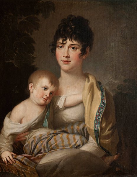 Portrait of Teofila Radziwill nee Morawska  by Franciszek Ksawery Lampi - Hand-Painted Oil Painting Reproduction