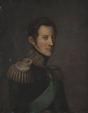 Portrait of Tsar Nicholas I in the Polish general's uniform by Franciszek Ksawery Lampi Oil Painting