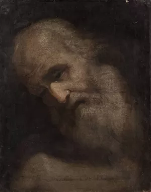 Head of St. Francis Seraph by Franciszek Lekszycki Oil Painting