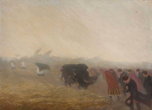 Funeral by Franciszek Lubienski Oil Painting