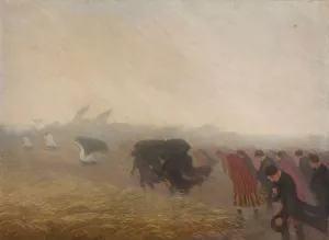 Funeral Oil painting by Franciszek Lubienski