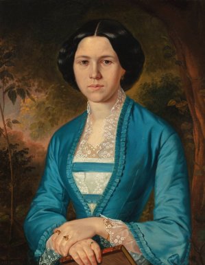 Portrait of a lady by Franciszek Mielnicki Oil Painting