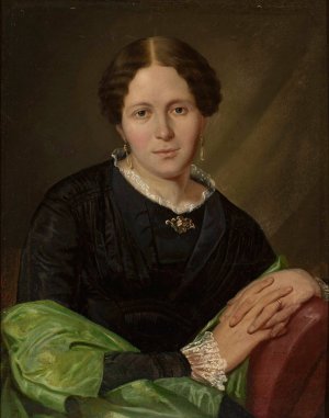 Portrait of Maria Jozefowicz nee Rychter by Franciszek Mielnicki Oil Painting