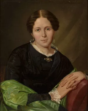 Portrait of Maria Jozefowicz nee Rychter by Franciszek Mielnicki Oil Painting