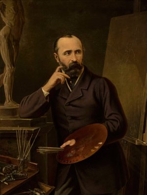 Posthumous portrait of Jozef Simmler by Franciszek Mielnicki Oil Painting