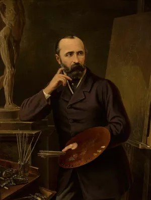 Posthumous portrait of Jozef Simmler by Franciszek Mielnicki Oil Painting