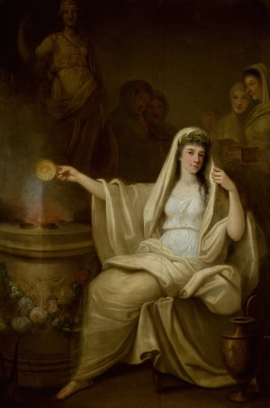 Offering of a Vestal by Franciszek Smuglewicz Oil Painting