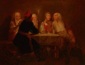 Peasants in an Inn by Franciszek Smuglewicz Oil Painting