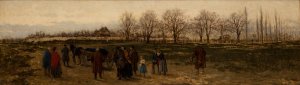 Funeral of a Pauper in Germany by Franciszek Streitt Oil Painting
