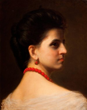 Portrait of Wanda Monne Oil painting by Franciszek Streitt