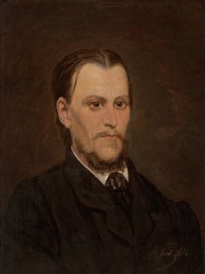 Self-Portrait by Franciszek Streitt Oil Painting