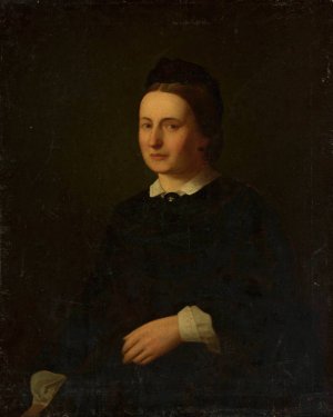Portrait of Antonina Balutowska nee Massalska by Franciszek Tepa Oil Painting