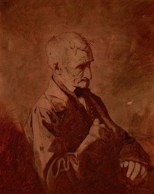 Portrait of Artist's Father by Franciszek Tepa Oil Painting