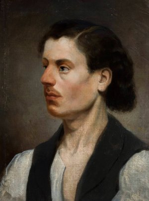 Self-portrait by Franciszek Tepa Oil Painting