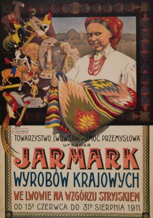 Jarmark Wyrobow Krajowych Urzadzony Staraniem Towarzystwa 'Lwowska Pomoc Przemyslowa' by Franciszek Zajchowski Oil Painting