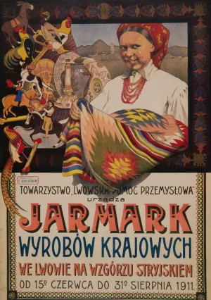 Jarmark Wyrobow Krajowych Urzadzony Staraniem Towarzystwa 'Lwowska Pomoc Przemyslowa' by Franciszek Zajchowski Oil Painting