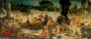 Banquet by Franciszek Zmurko Oil Painting
