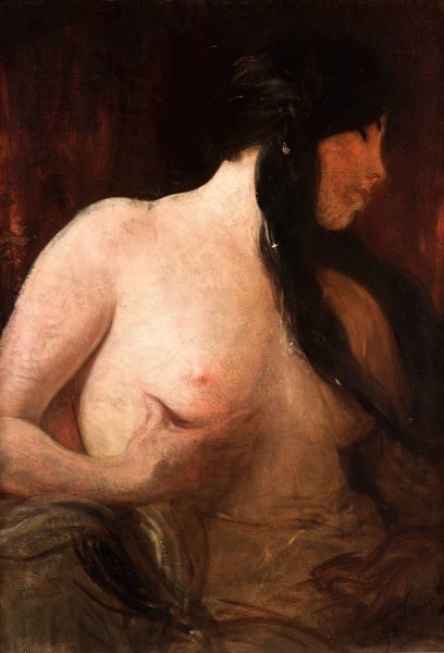 Main Product Photo of Black Tresses  Painting by Franciszek Zmurko