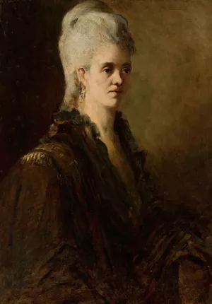 Portrait of a woman - Mrs. Zarewicz by Franciszek Zmurko Oil Painting