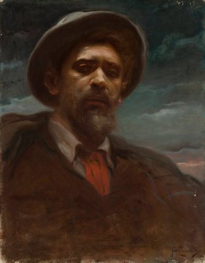 Self-portrait by Franciszek Zmurko Oil Painting