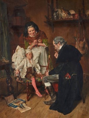 The Little Patient by Francois-Adolphe Grison Oil Painting