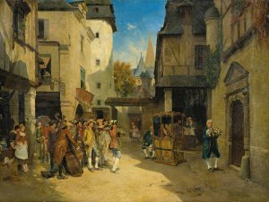 The Serenade Oil painting by Francois-Adolphe Grison