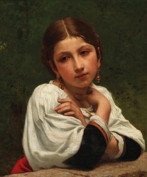 Daydreaming by Francois Alfred Delobbe Oil Painting