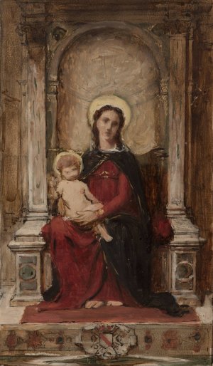 Virgin and Child by Francois Alfred Delobbe Oil Painting
