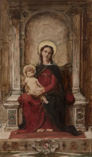 Virgin and Child by Francois Alfred Delobbe Oil Painting