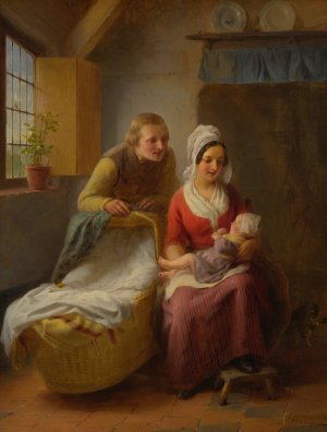 The First Born by Francois Antoine De Bruycker Oil Painting