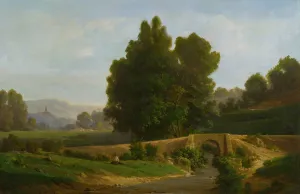 Man Resting In A Landscape by Francois Antoine Leon Fleury Oil Painting