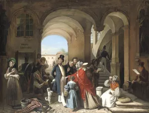 La Poste Restante by Francois-Auguste Biard La Poste Restante by Francois-Auguste Biard Oil Painting
