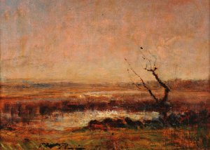 Etude de paysage by Francois-Auguste Ravier Oil Painting