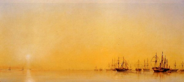 The Arrival of Queen Victoria's Yacht in Treport by Francois Barry - Hand-Painted Oil Painting Reproduction