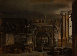 L'atelier de l'orfevre Odiot by Francois Barthelemy Augustin Desmoulins Oil Painting