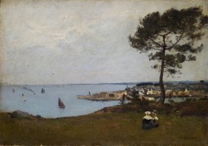 Small Breton Port by Francois Bocion Oil Painting