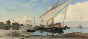 The Wood Loading Oil painting by Francois Bocion