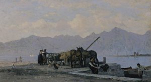 View Of Lake Geneva by Francois Bocion Oil Painting