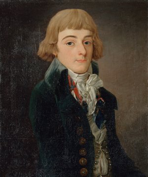 Portrait presume de Louis-Antoine de Saint-Just by Francois Bonneville Oil Painting