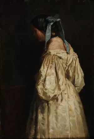 Femme en blanc Oil painting by Francois Bonvin