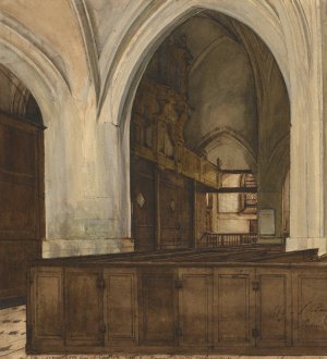Interior of Abbey of Aramont by Francois Bonvin Oil Painting