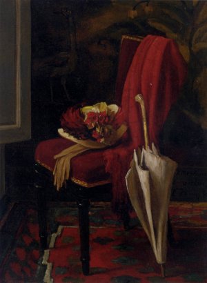 Nature Morte A L'Ombrelle by Francois Bonvin Oil Painting