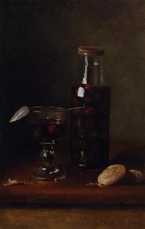 Still Life with Jar of Cherries by Francois Bonvin Oil Painting
